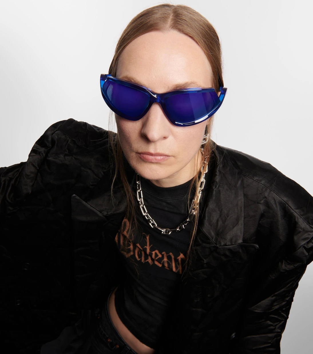 Balenciaga - نظارة شمسية بيضاوية Side Xpander