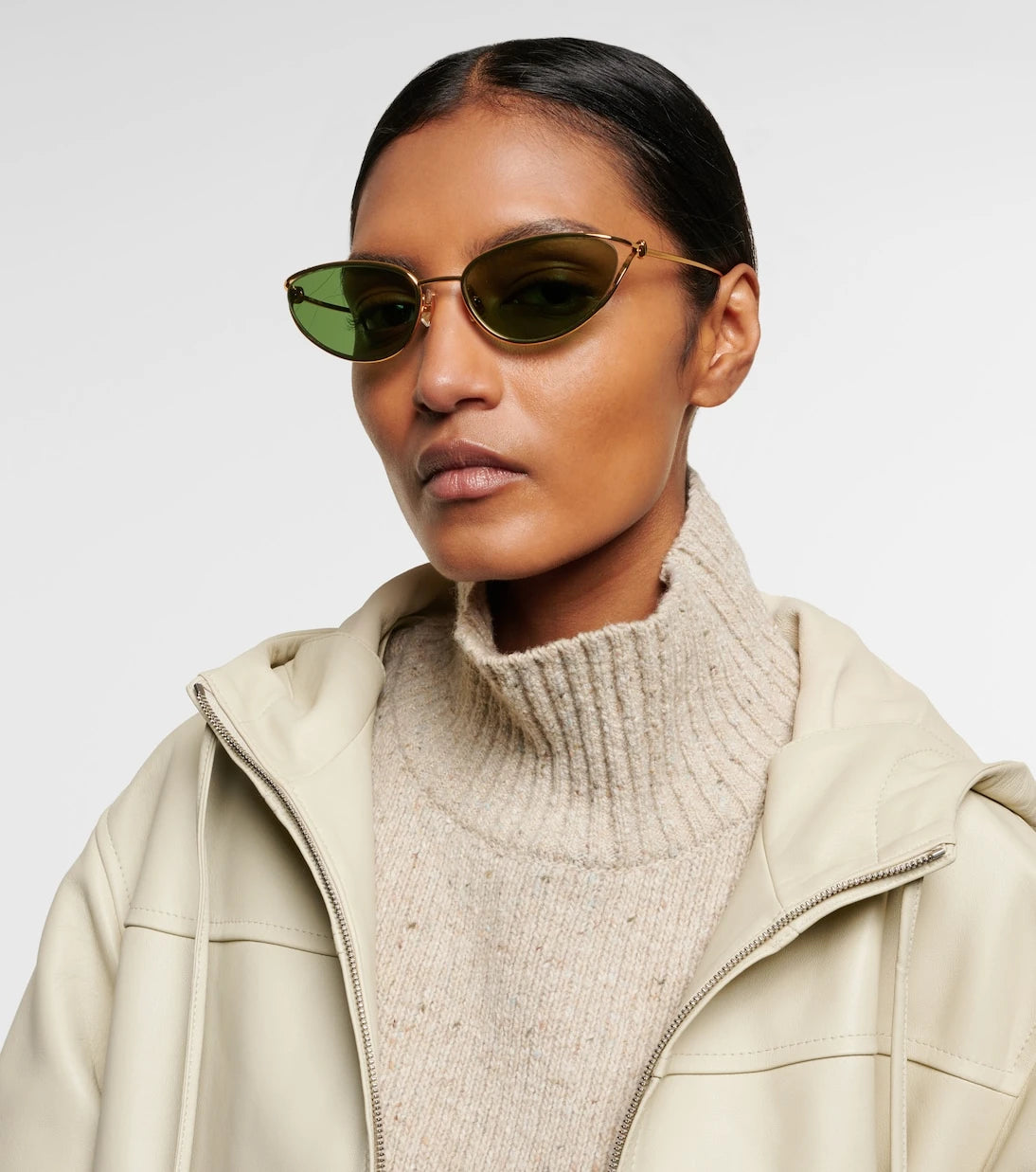 Bottega Veneta - نظارة شمسية عين القط بطبعة نوت