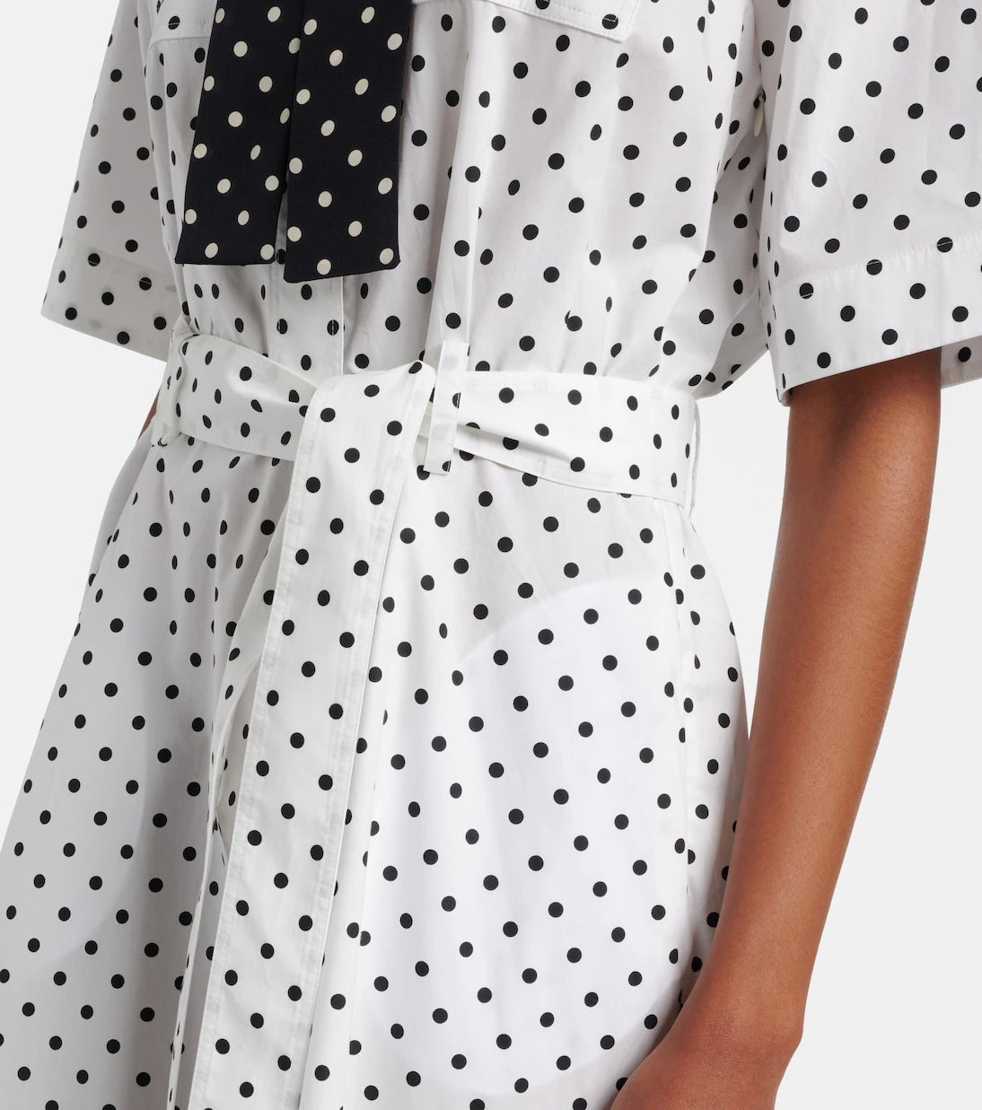 Valentino - Polka-dot cotton poplin midi dress