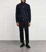 Stone Island Navy Wool-Blend Zip-Up Cardigan