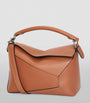 LOEWE Brown Small Leather Puzzle Edge Top-Handle Bag