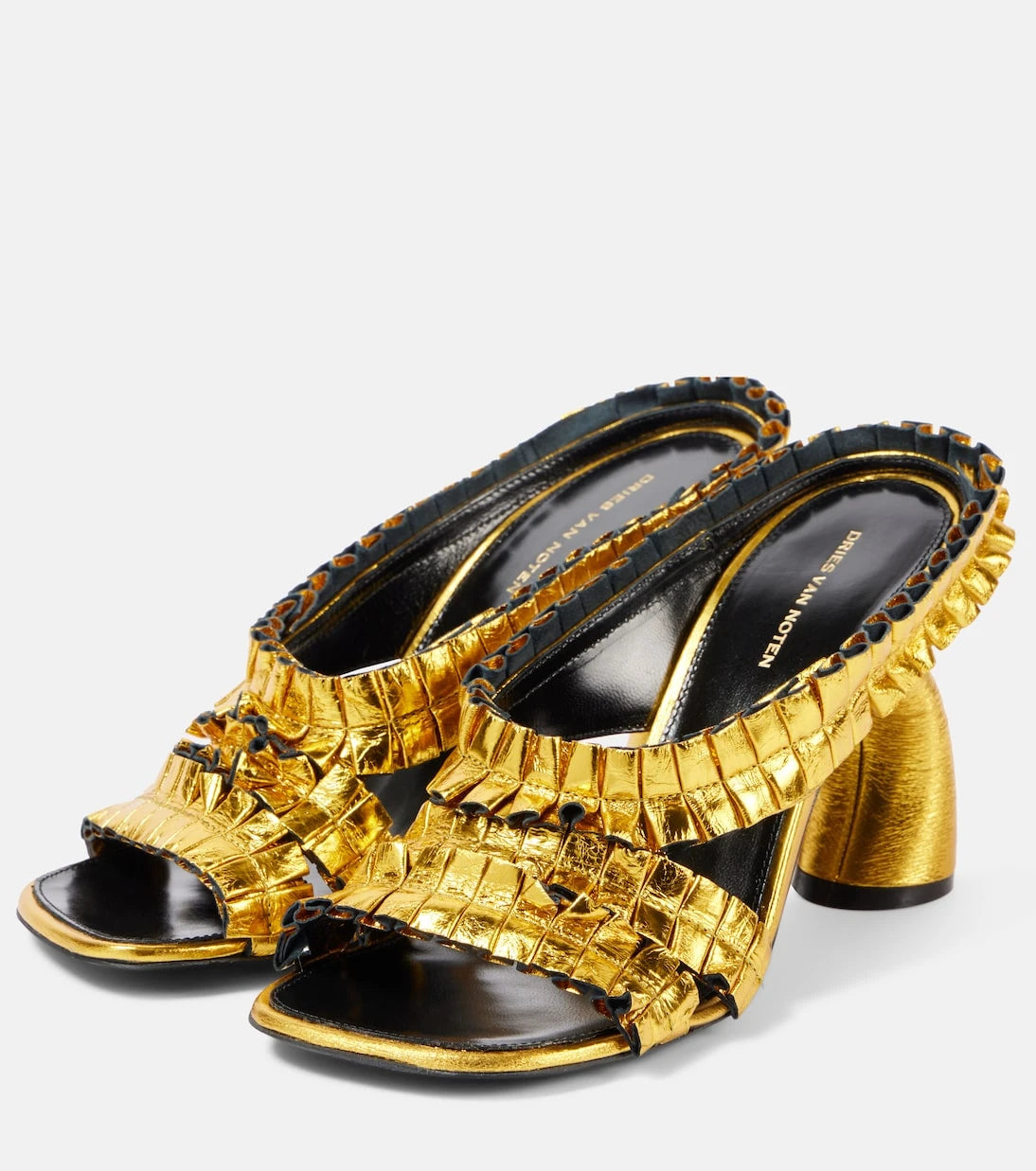 Dries Van Noten - 95 Metallic leather sandals