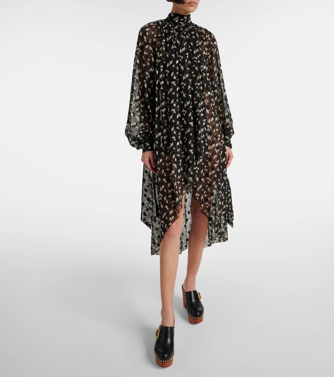 Chloé - Floral silk chiffon midi dress