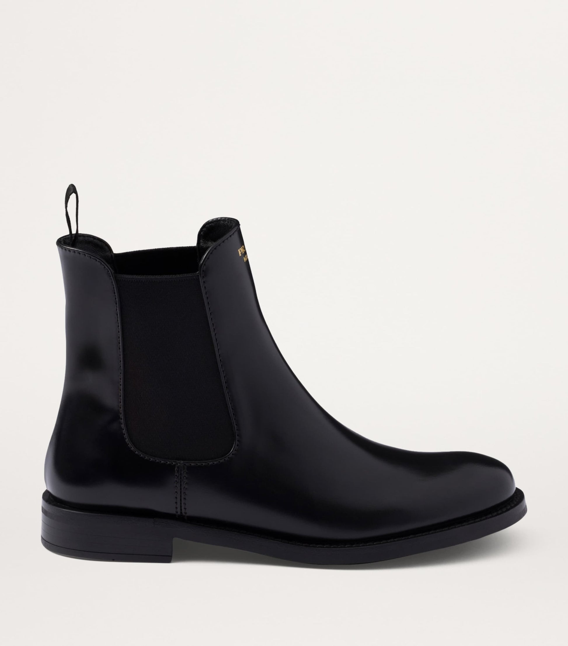 Prada Black Brushed Leather Ankle Boots