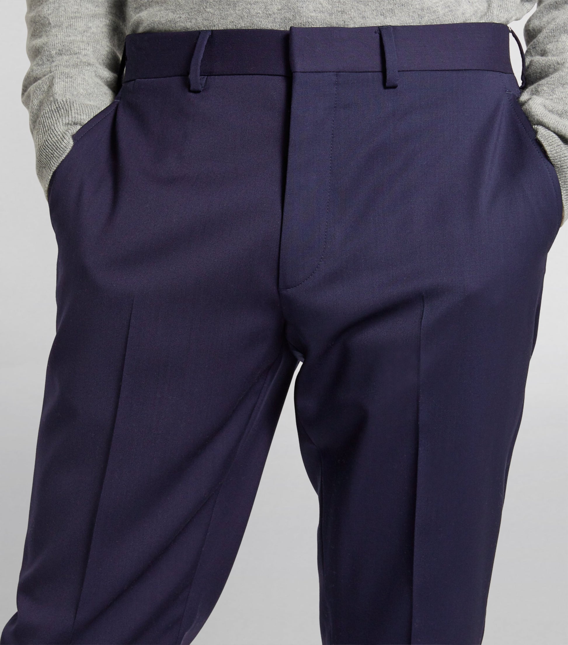 Wool Serge Straight Trousers
