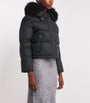 Yves Salomon Black Waterproof Fur-Trim Down Jacket