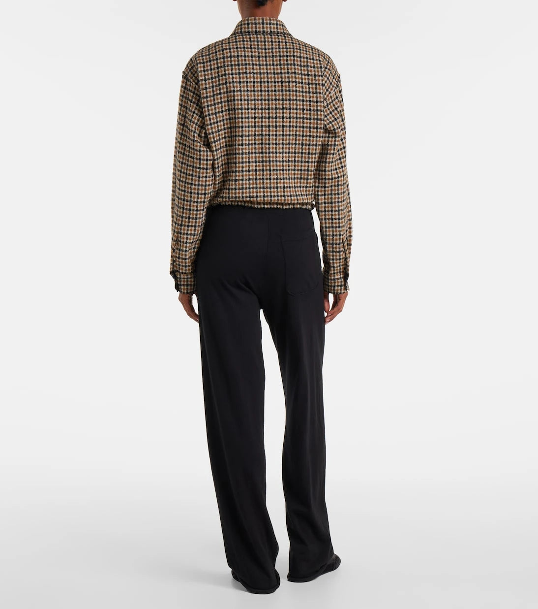 Moncler - Checked cropped wool-blend jacket