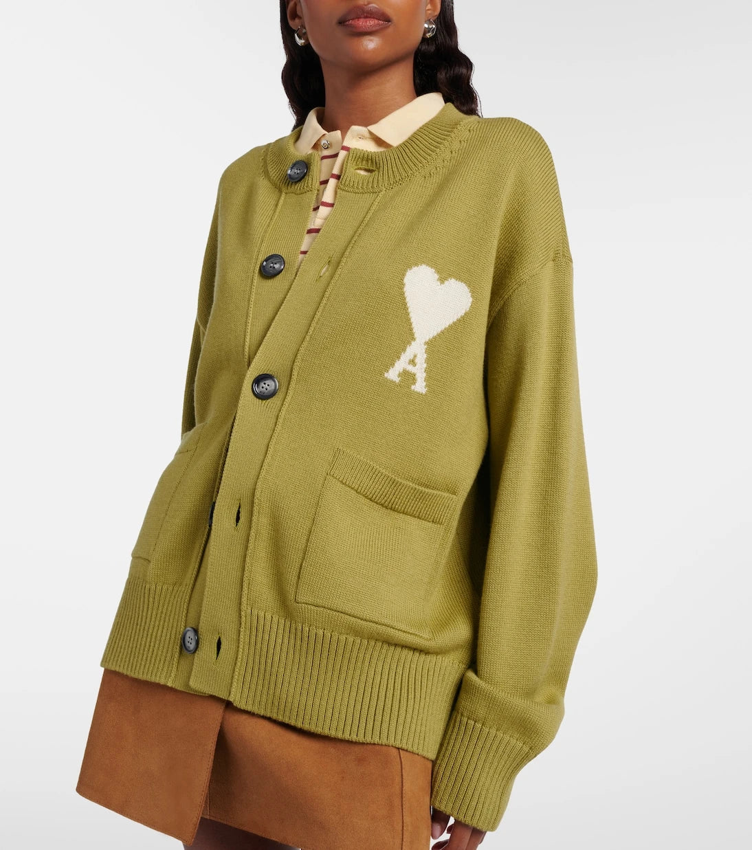 Ami Paris - Ami de Cœur wool and cotton cardigan