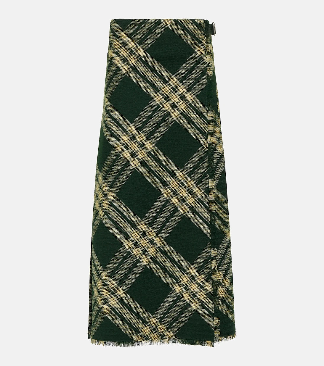 Burberry - Checked high-rise wool midi skirt