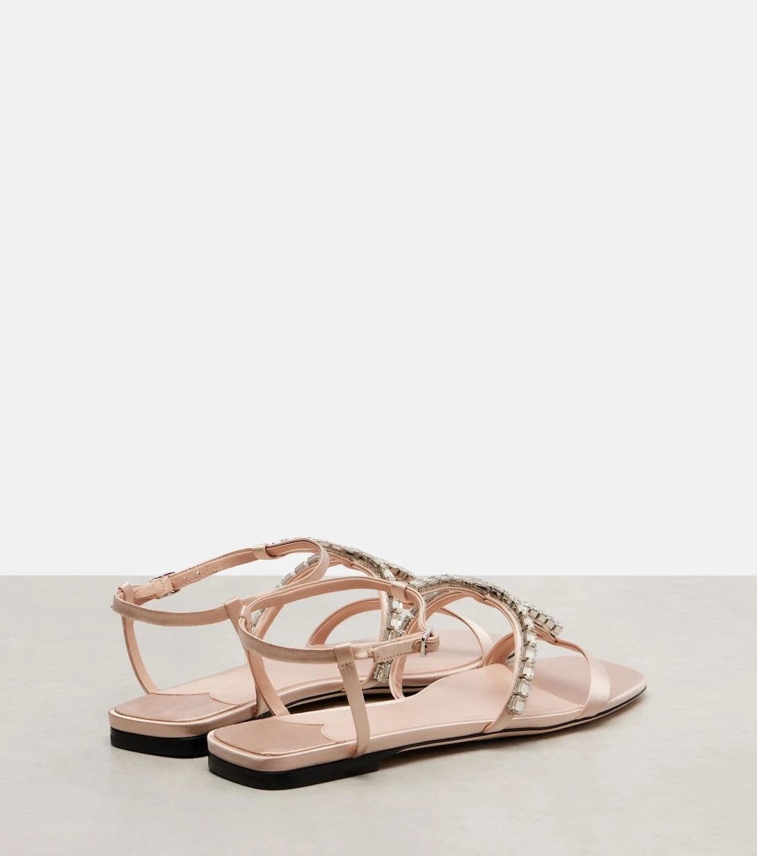 Jimmy Choo - Gwyn embellished satin and leather sandals
