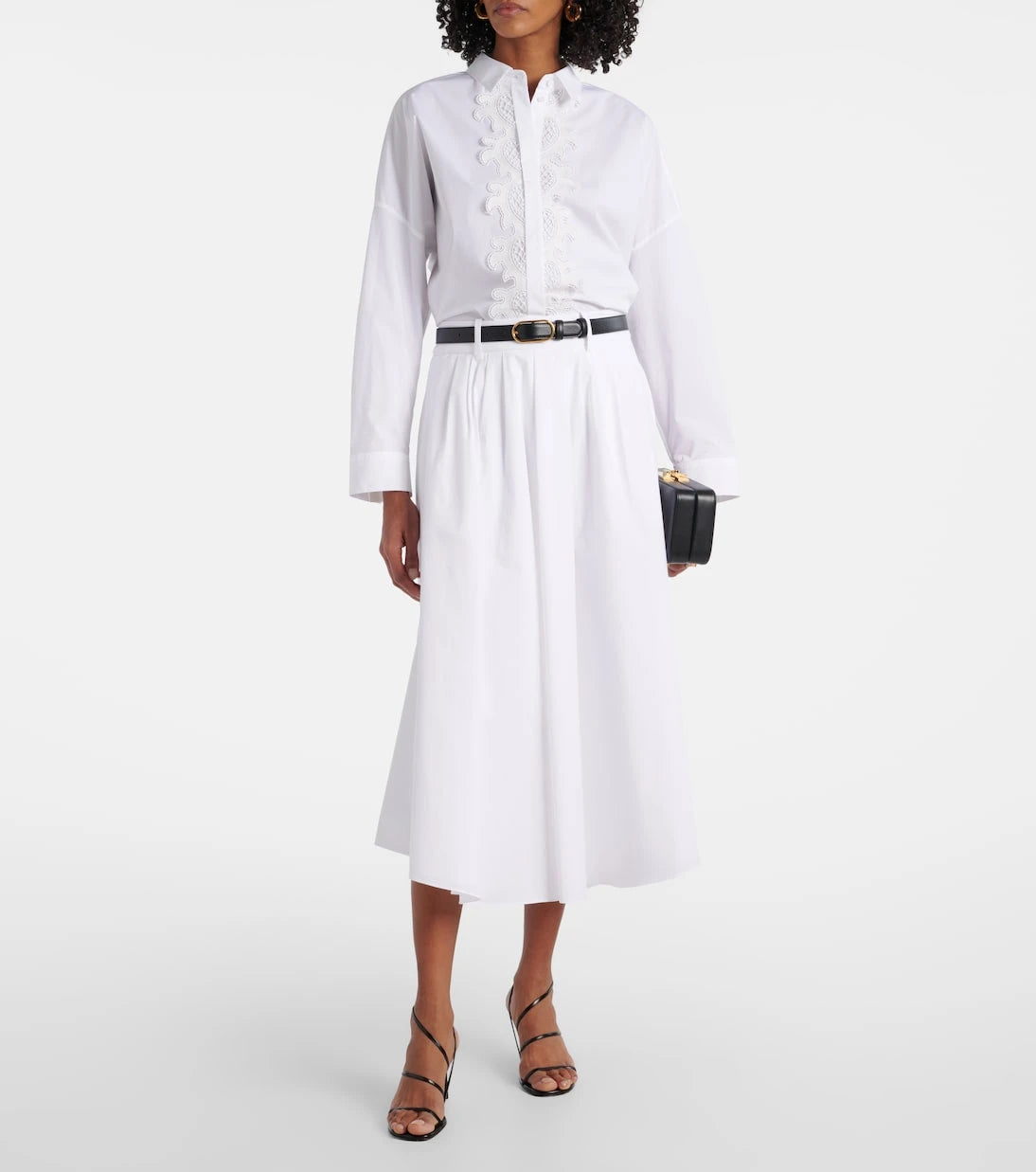 Dorothee Schumacher - Lace-trimmed cotton-blend poplin blouse