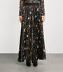 Alice+Olivia Black Pleated Katz Maxi Skirt