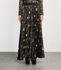 Alice+Olivia Black Pleated Katz Maxi Skirt