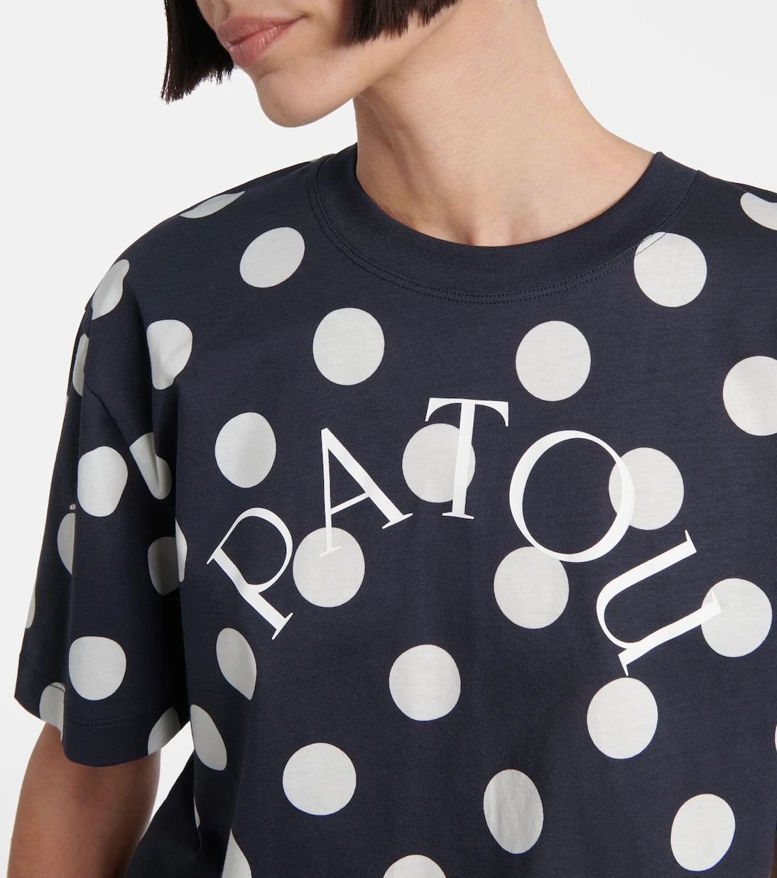 Patou - Logo polka-dot cotton crop top