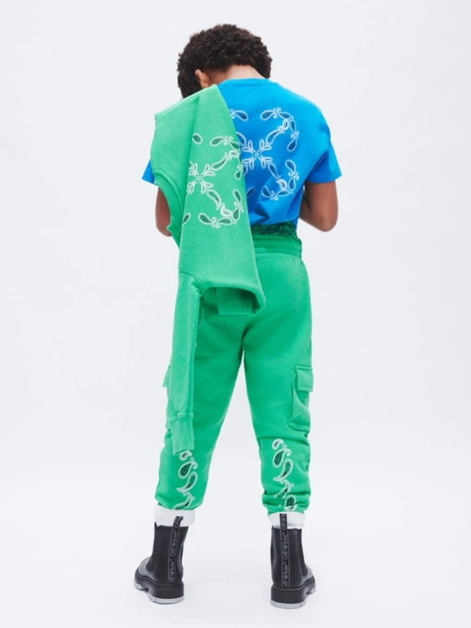 Off-White Kids - سويت شيرت قطني بطبعة الشعار