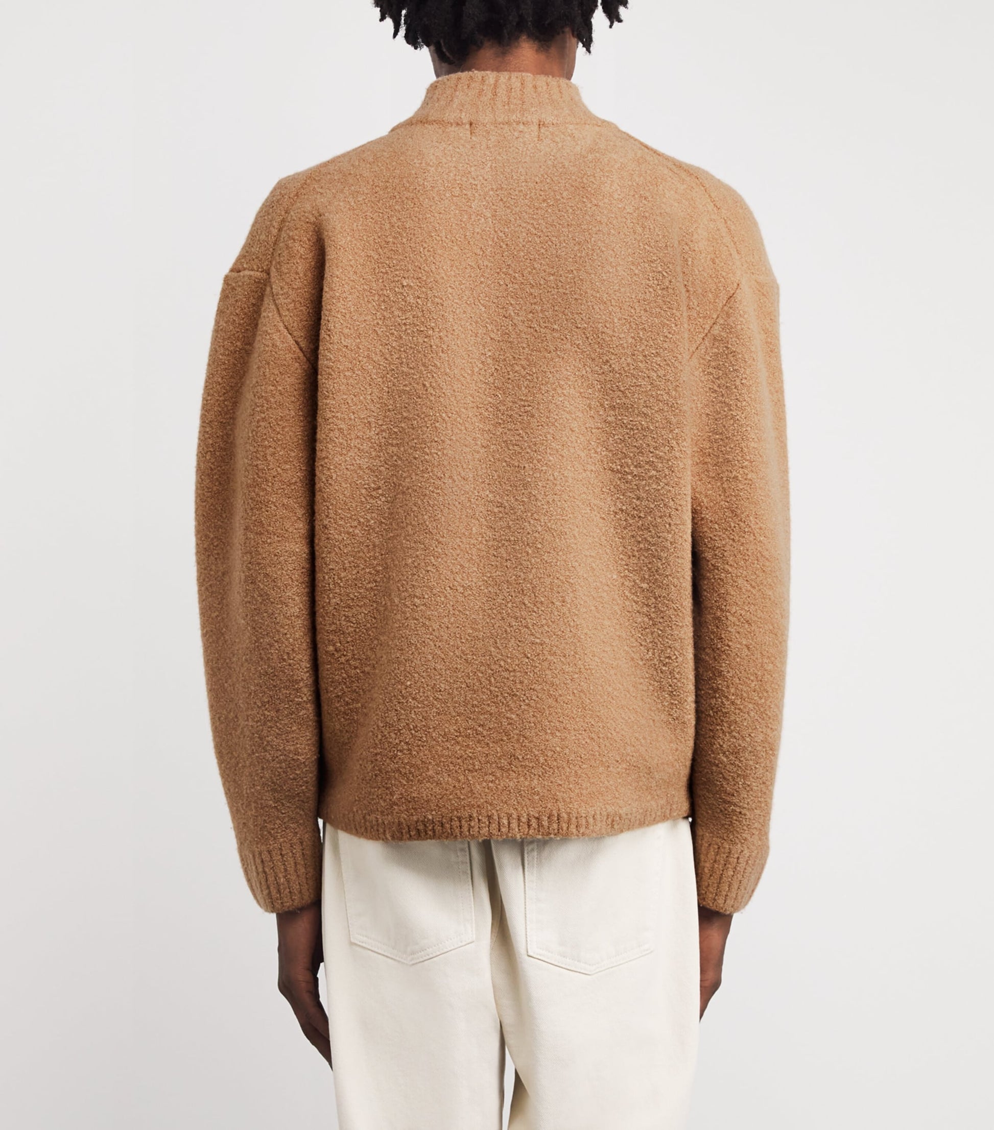 Le 17 Septembre Beige Wool-Blend Half-Zip Sweater