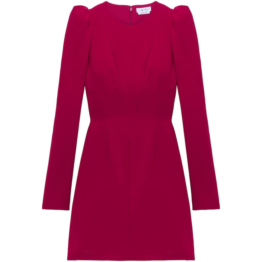 Burgundy Sculptural Mini Dress