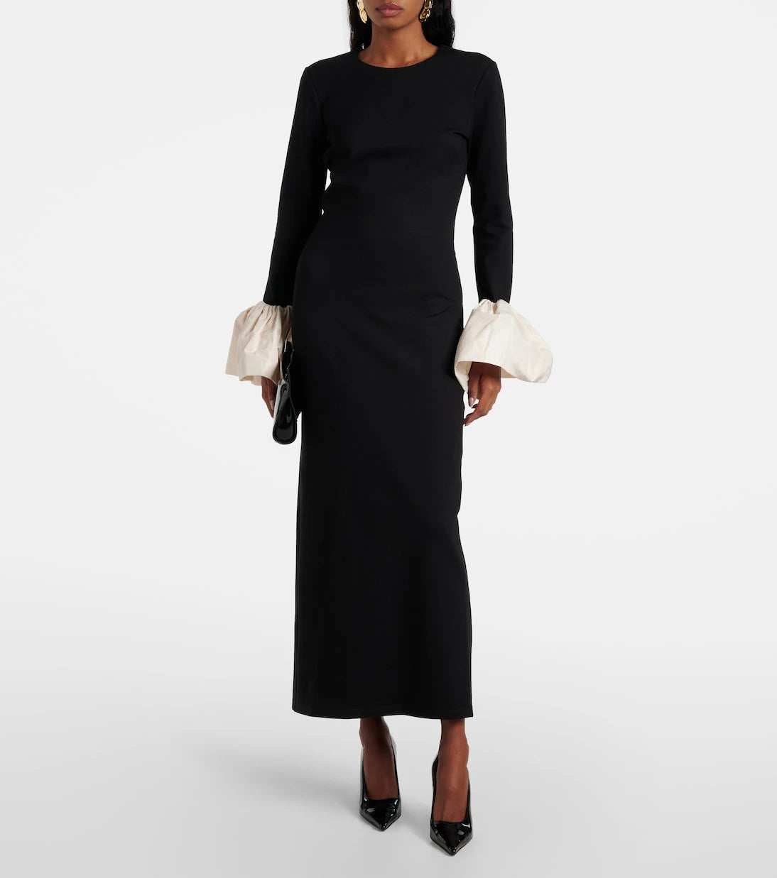 Staud - Hawthorne taffeta-trimmed maxi dress