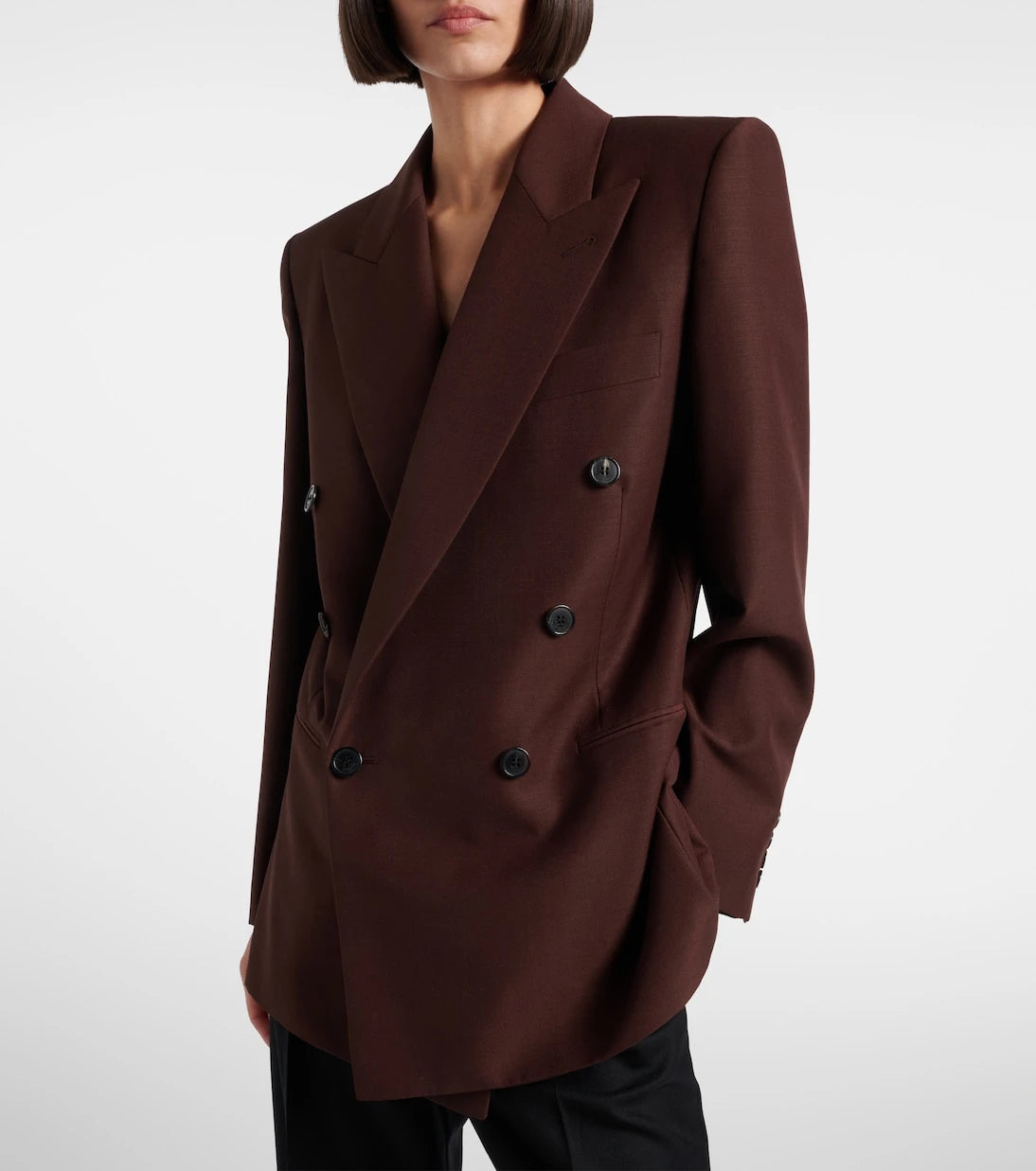 Saint Laurent - Double-breasted wool and mohair blazer