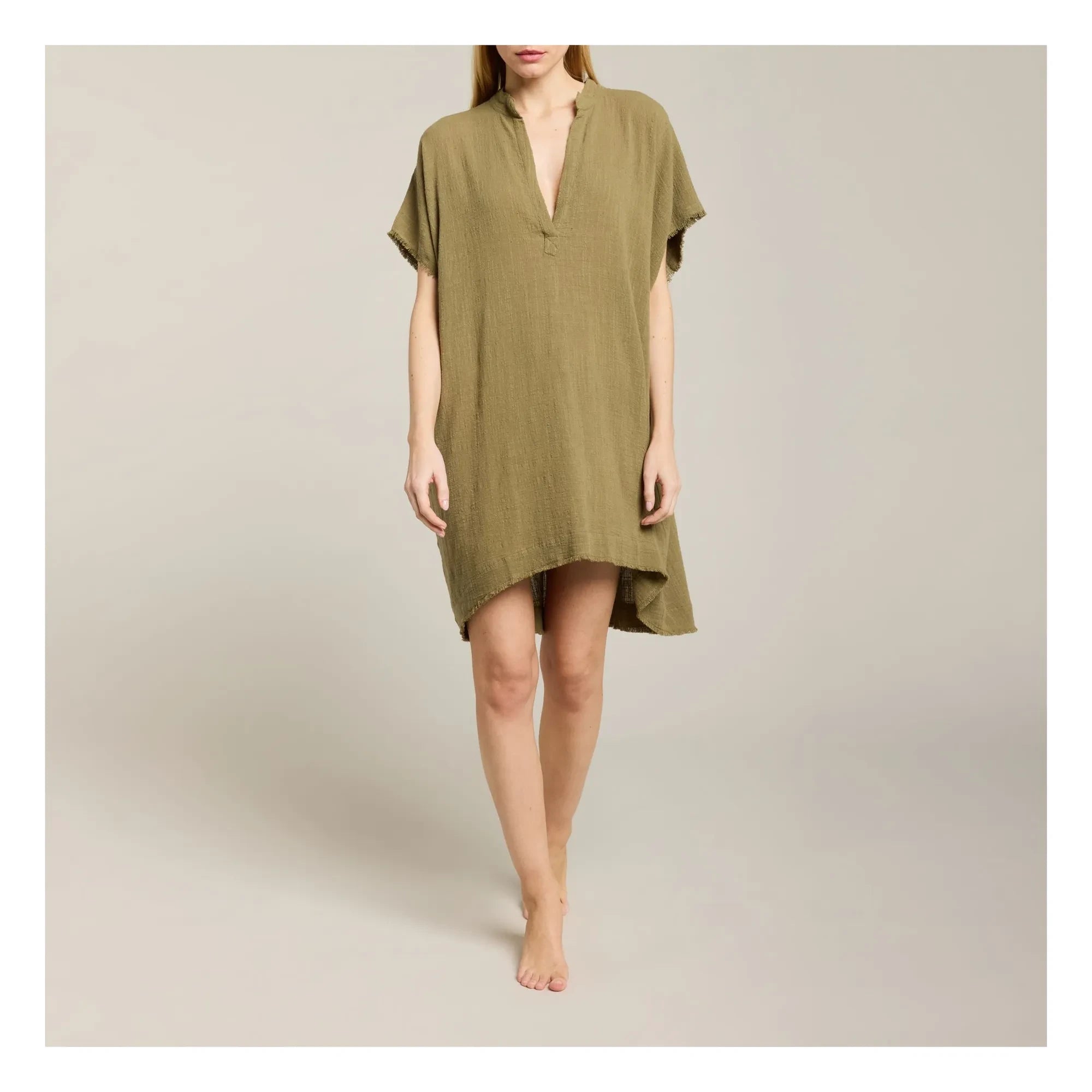 Maison Saint Julien - Propriano Tunic Cotton gauze | Khaki
