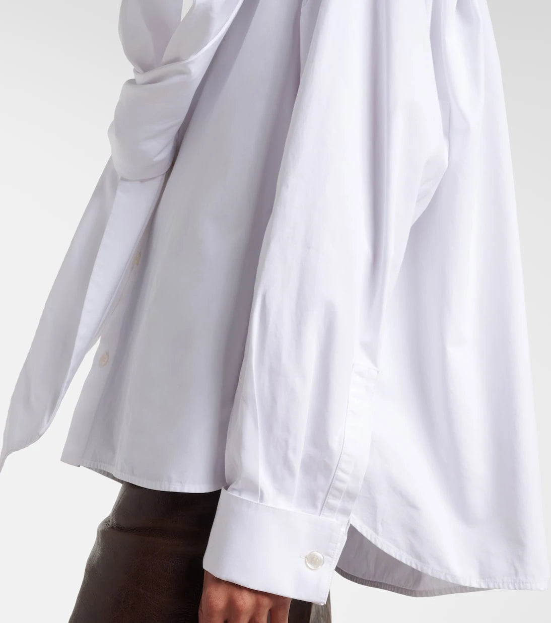 Saint Laurent - Bow-detail cotton poplin blouse