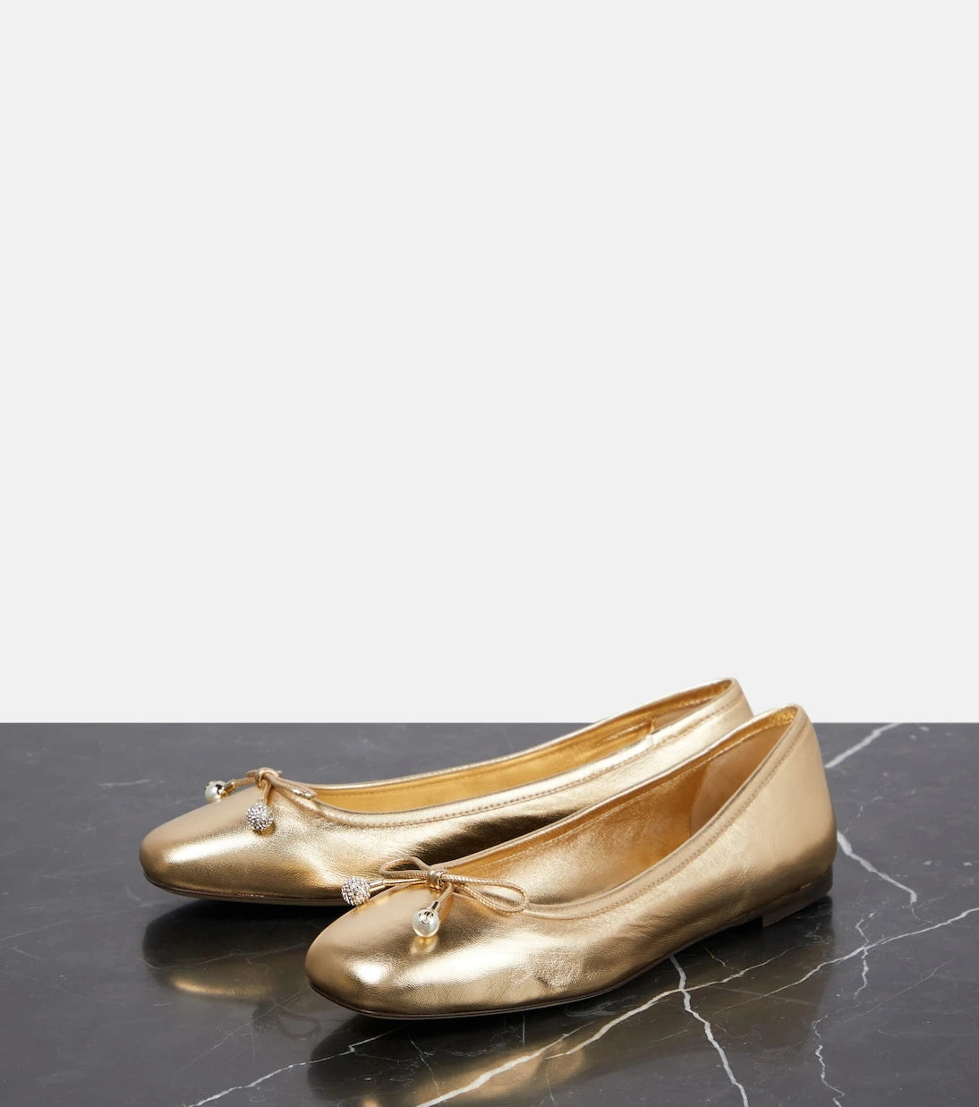 Jimmy Choo - Elme metallic leather ballet flats
