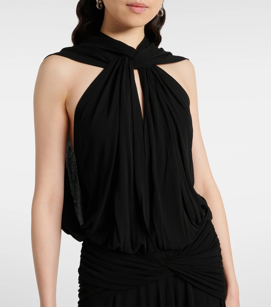 Acne Studios - Draped ruched crêpe jersey midi dress
