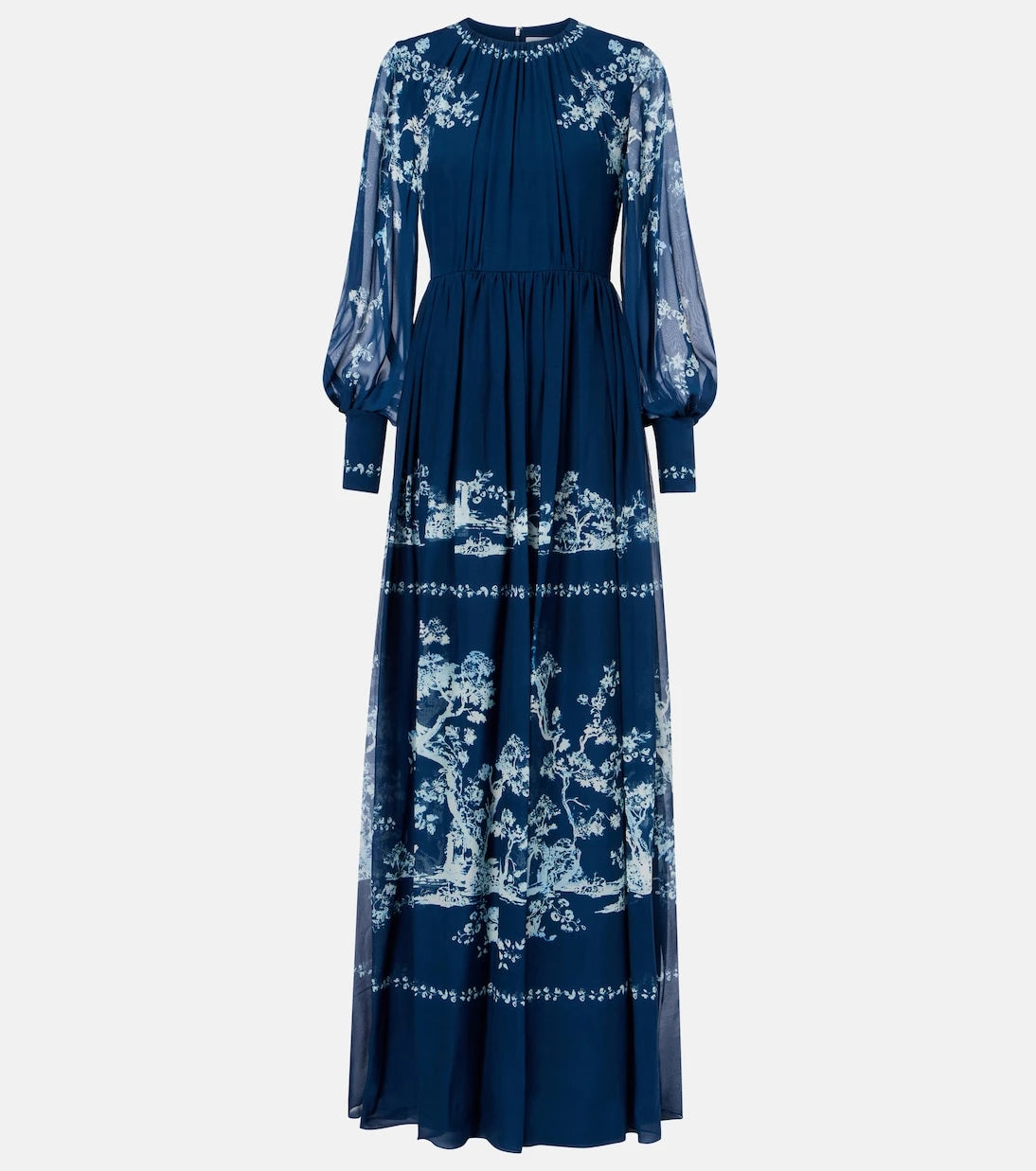 Erdem - Floral ruched silk gown