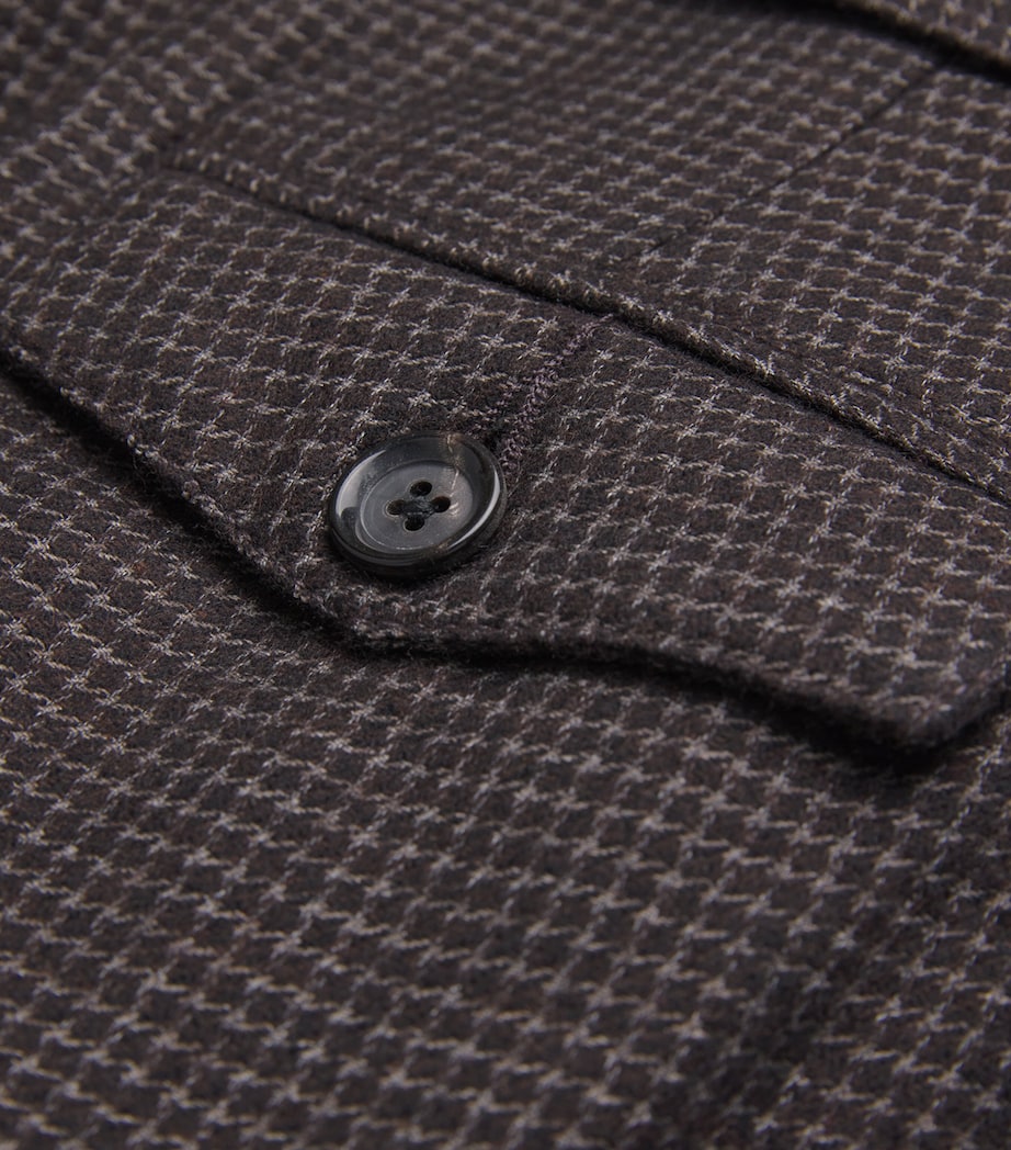 Wool-Blend Belted Puppytooth Trousers