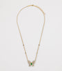 Yellow Gold, Diamond and Emerald Butterfly Necklace