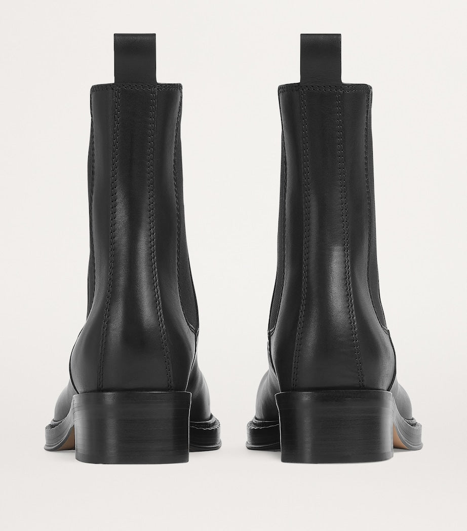 Bottega Veneta Black Leather Cliff Chelsea Boots