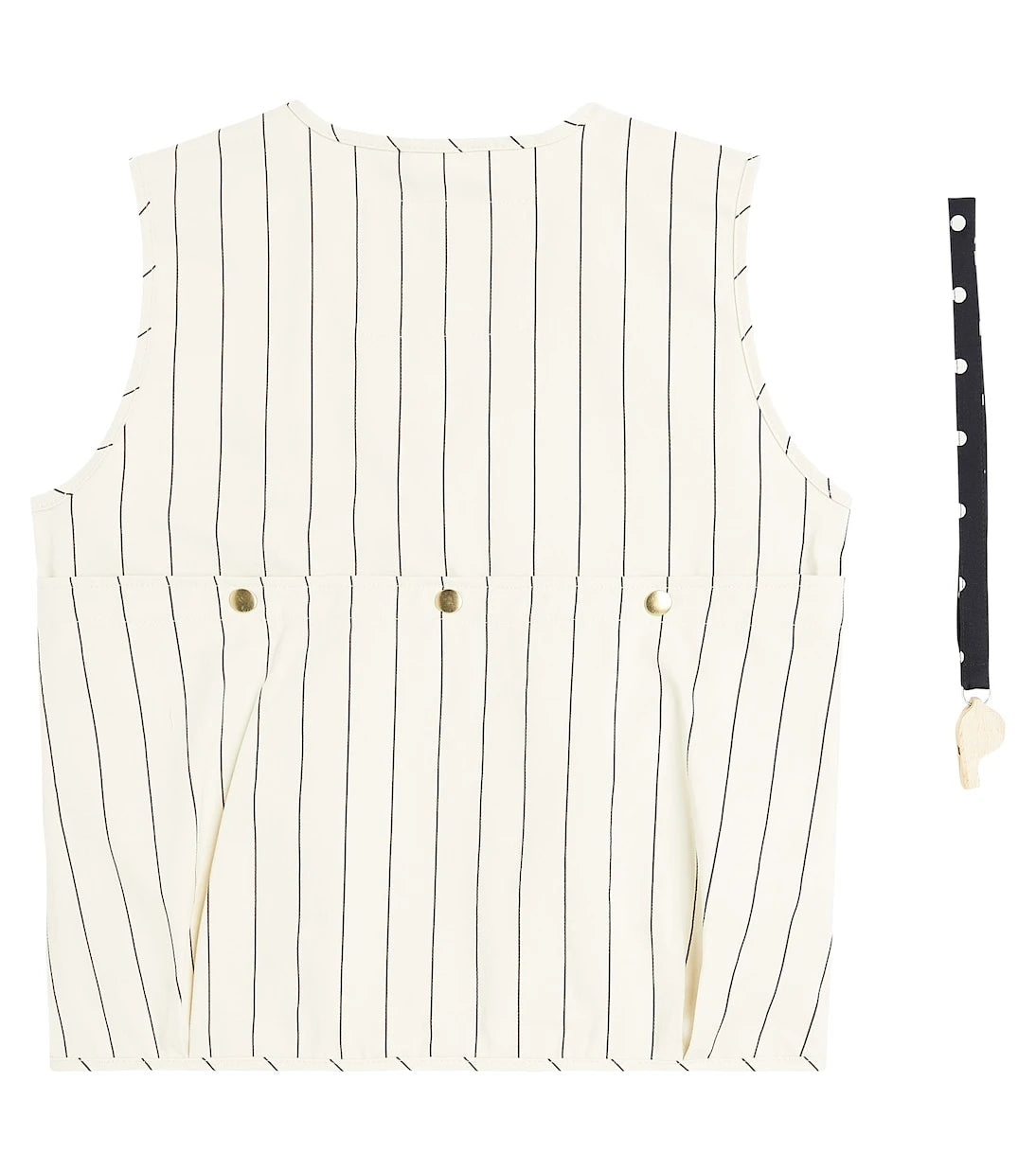 Mini Rodini - Owl embroidered pinstripe vest and whistle set