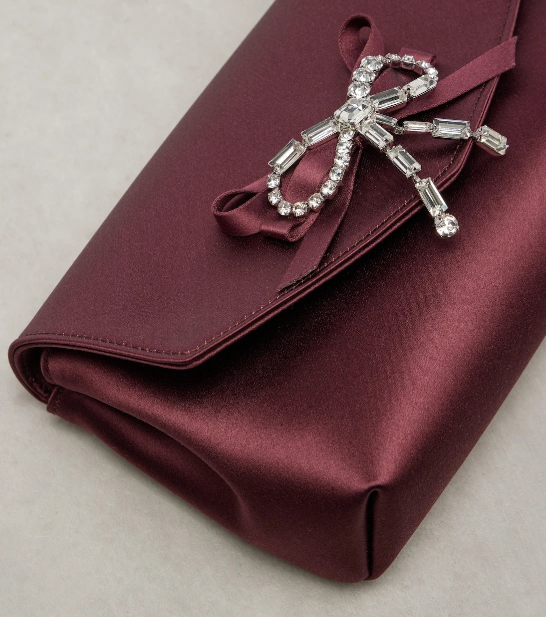 Jimmy Choo - Soft Bow Mini embellished satin clutch
