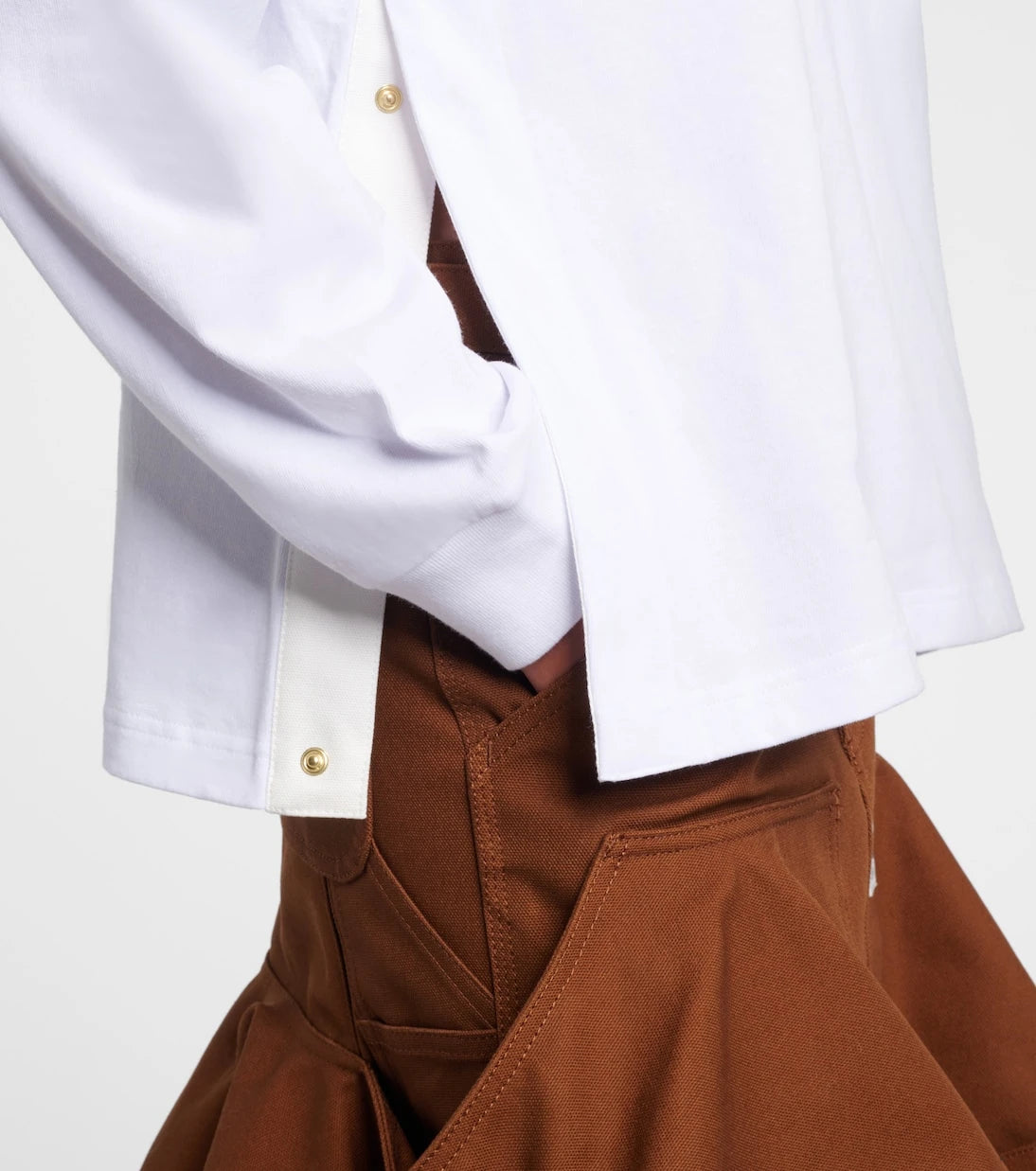 Sacai - x Carhartt layered cotton jersey top