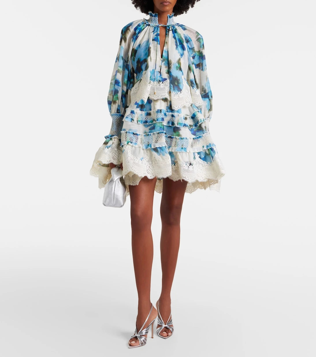 Zimmermann - Floral lace-trimmed minidress