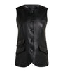 Black Leather Slade Waistcoat