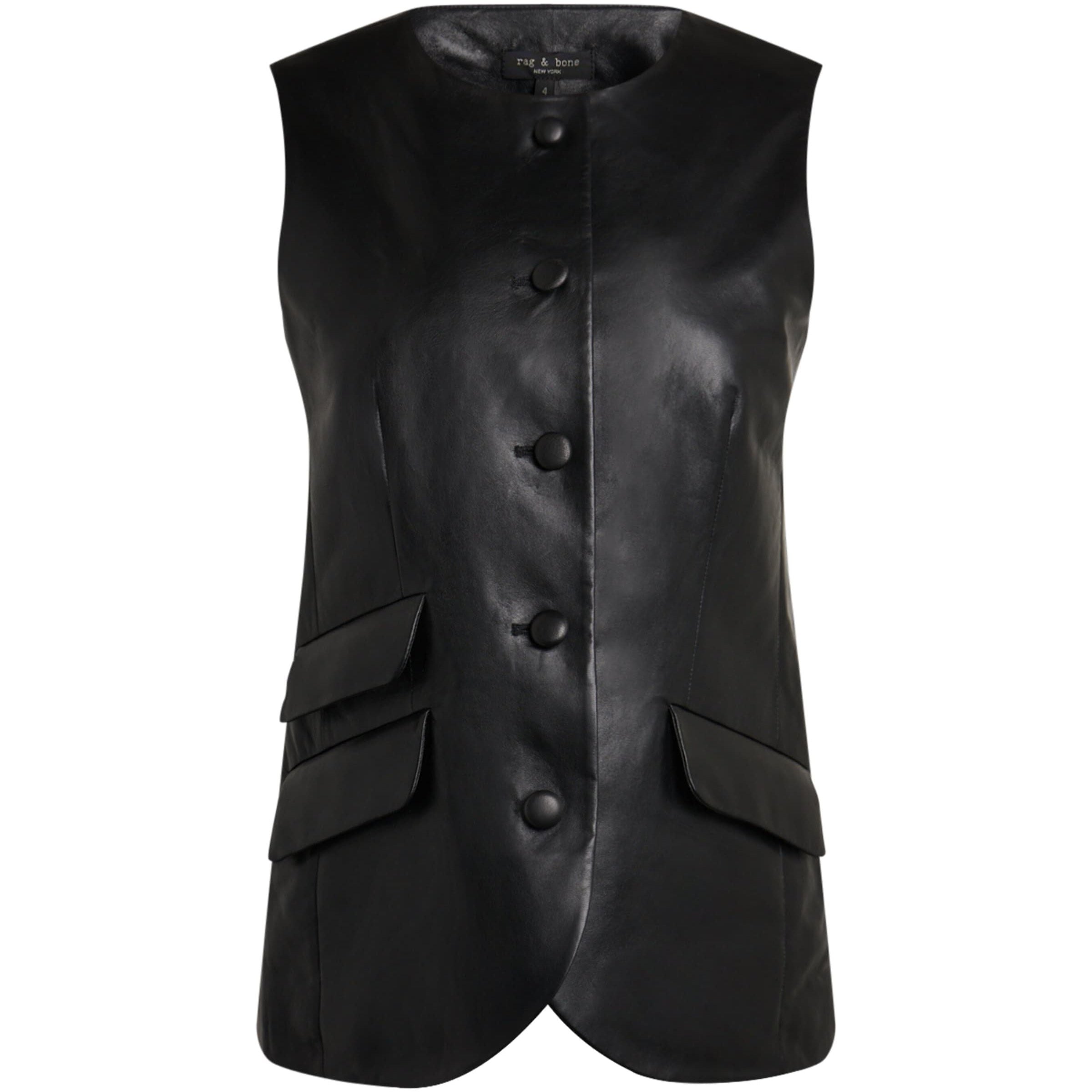 Black Leather Slade Waistcoat
