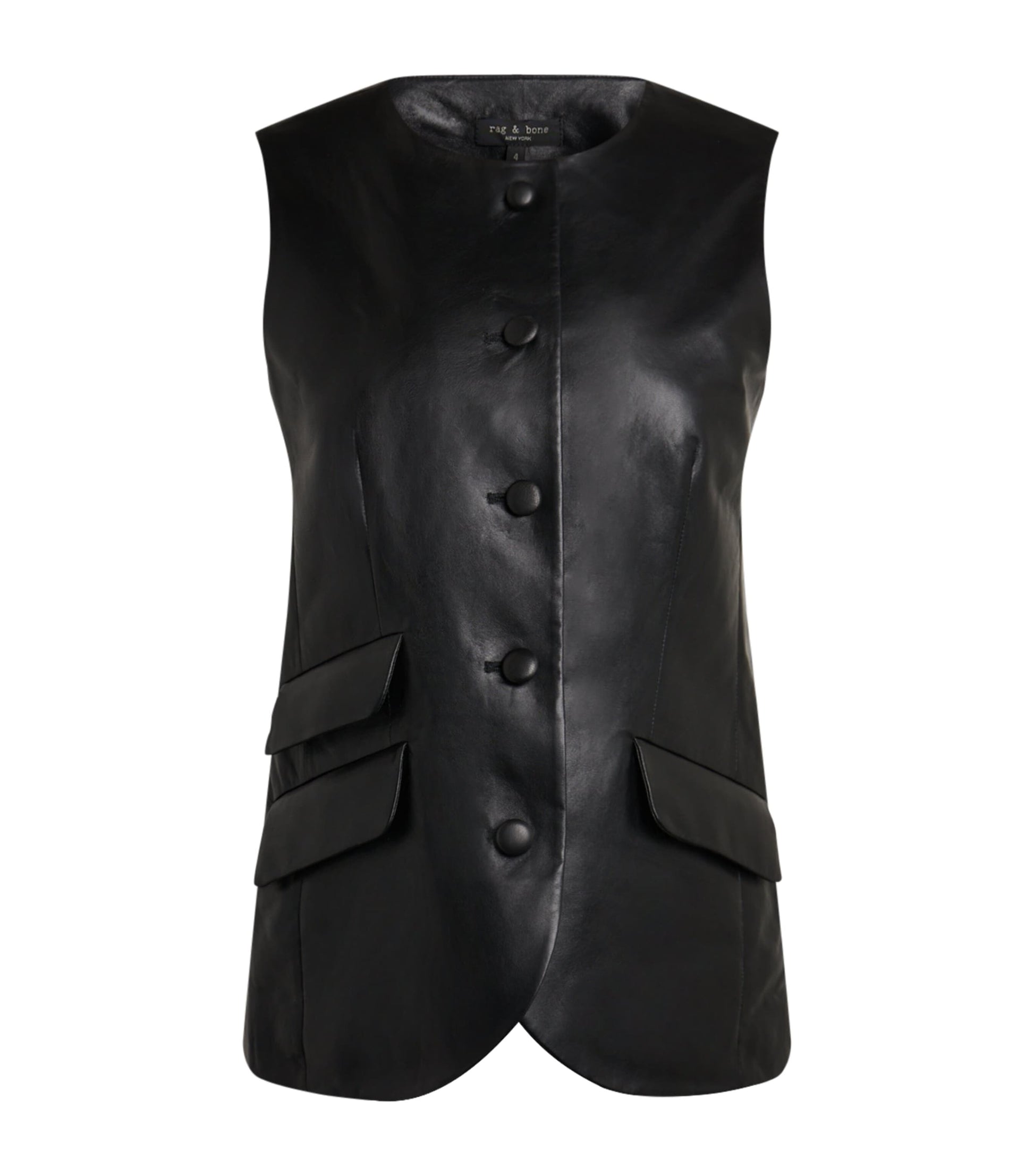 Black Leather Slade Waistcoat