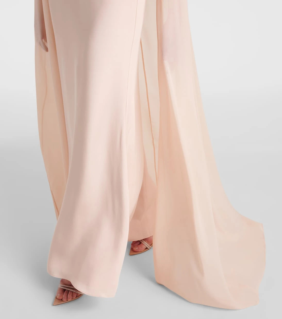 Roland Mouret - Embellished caped silk chiffon gown