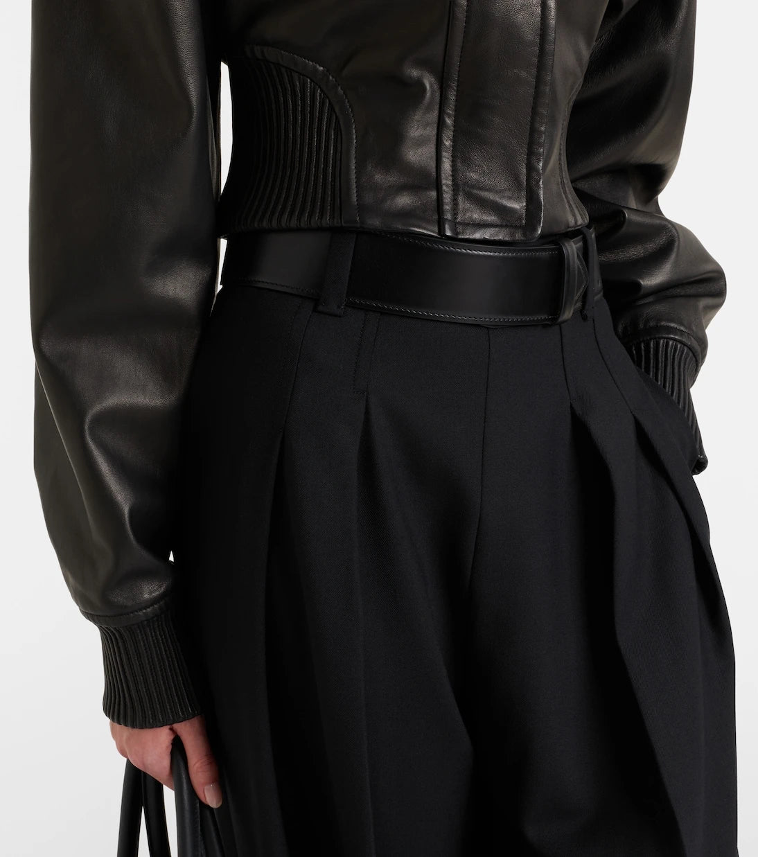 Sportmax - Ossido leather blouson jacket