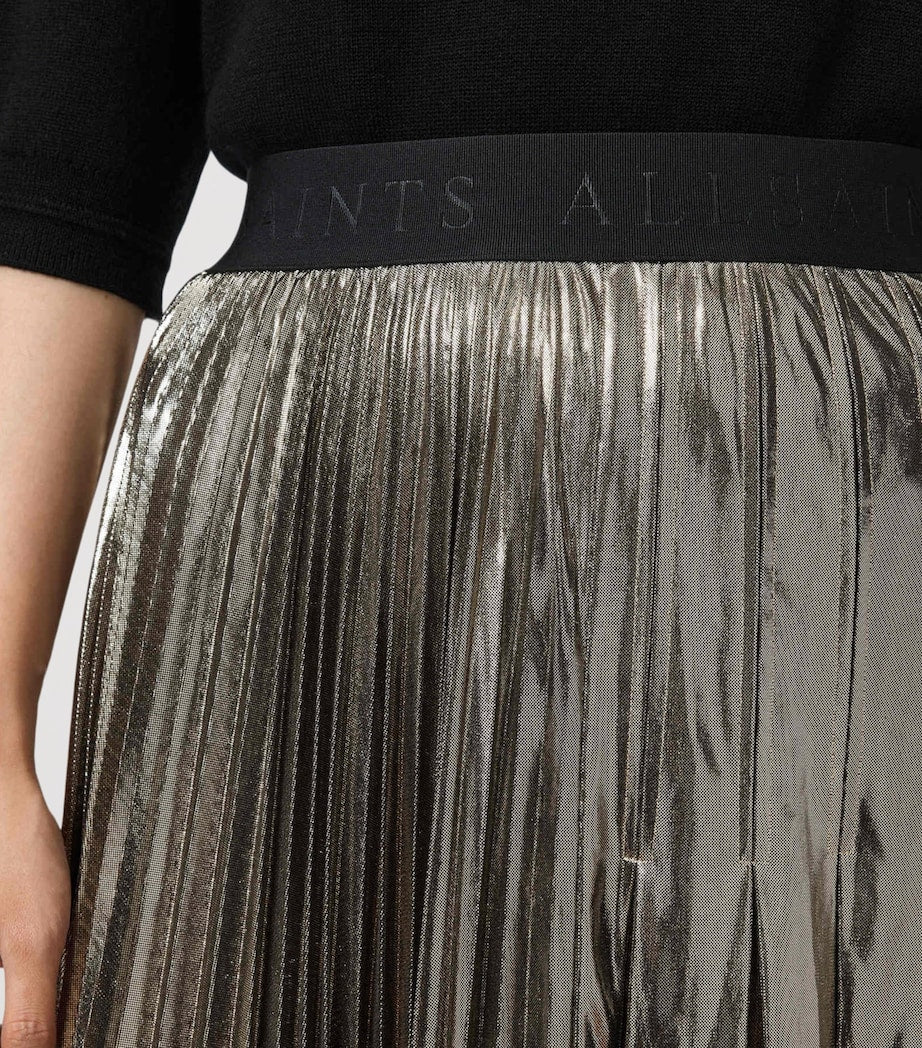 Brown Pleated Jax Maxi Skirt