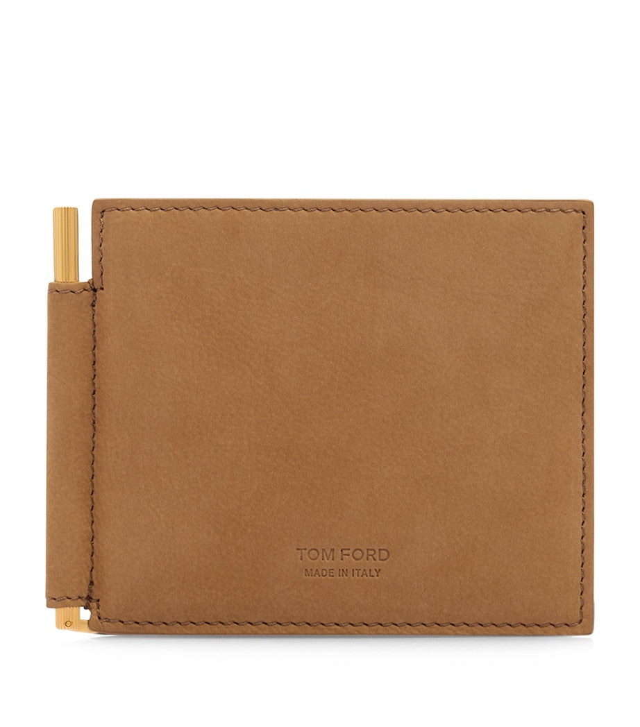 TOM FORD Leather T-Line Money Clip Wallet