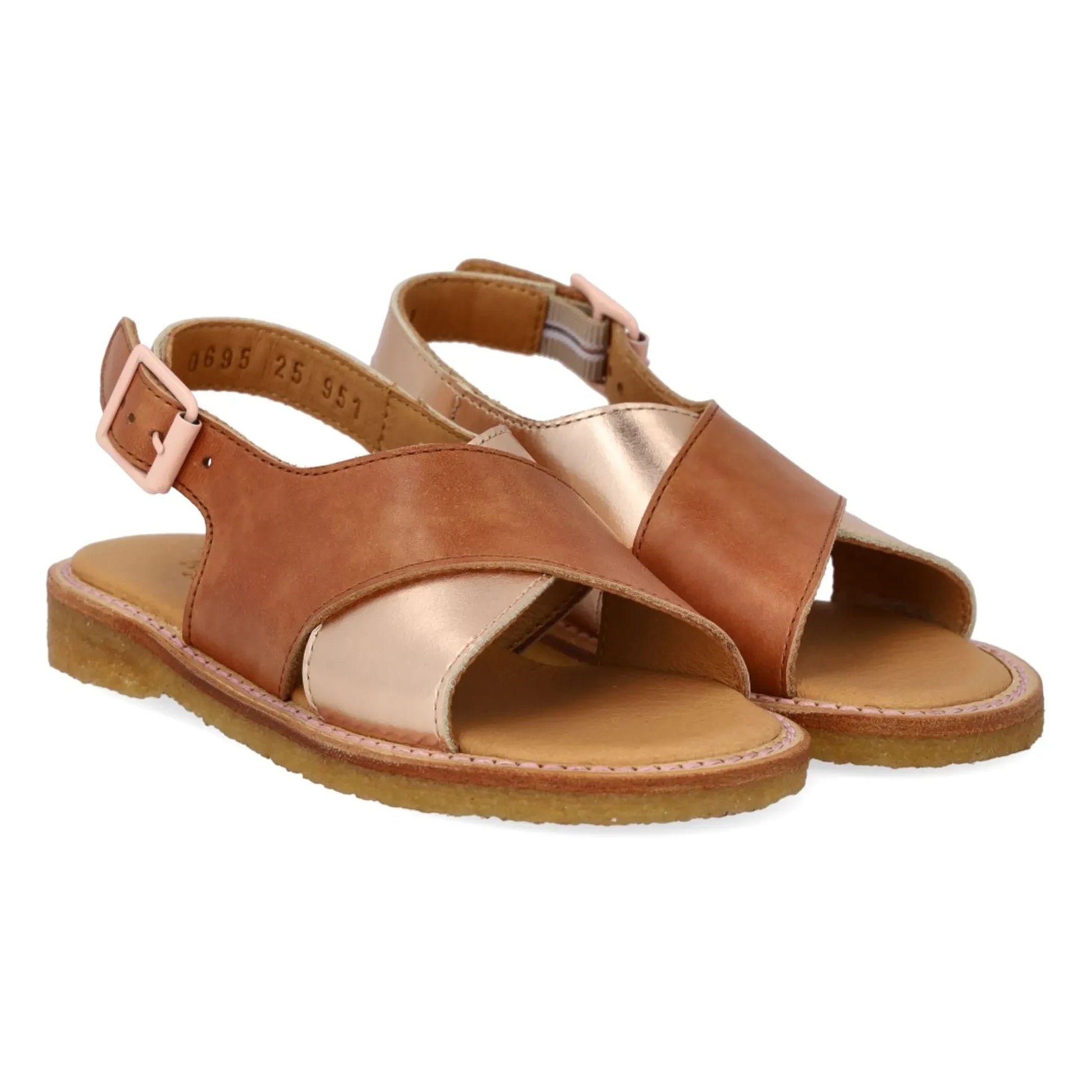 Angulus - Contrast Sandals | Pink Gold