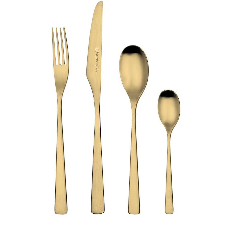 Studio William Tilia Satin Gold 24-Piece Cutlery Set
