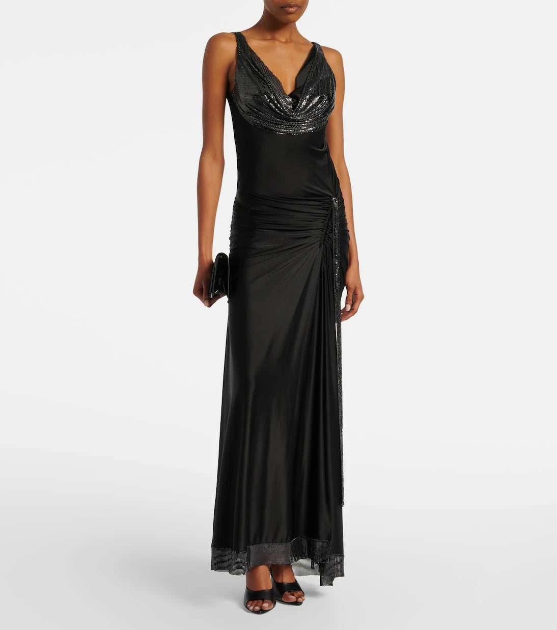 Rabanne - Embellished jersey gown