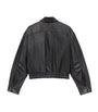 Saint Laurent Grey Leather Bomber Jacket