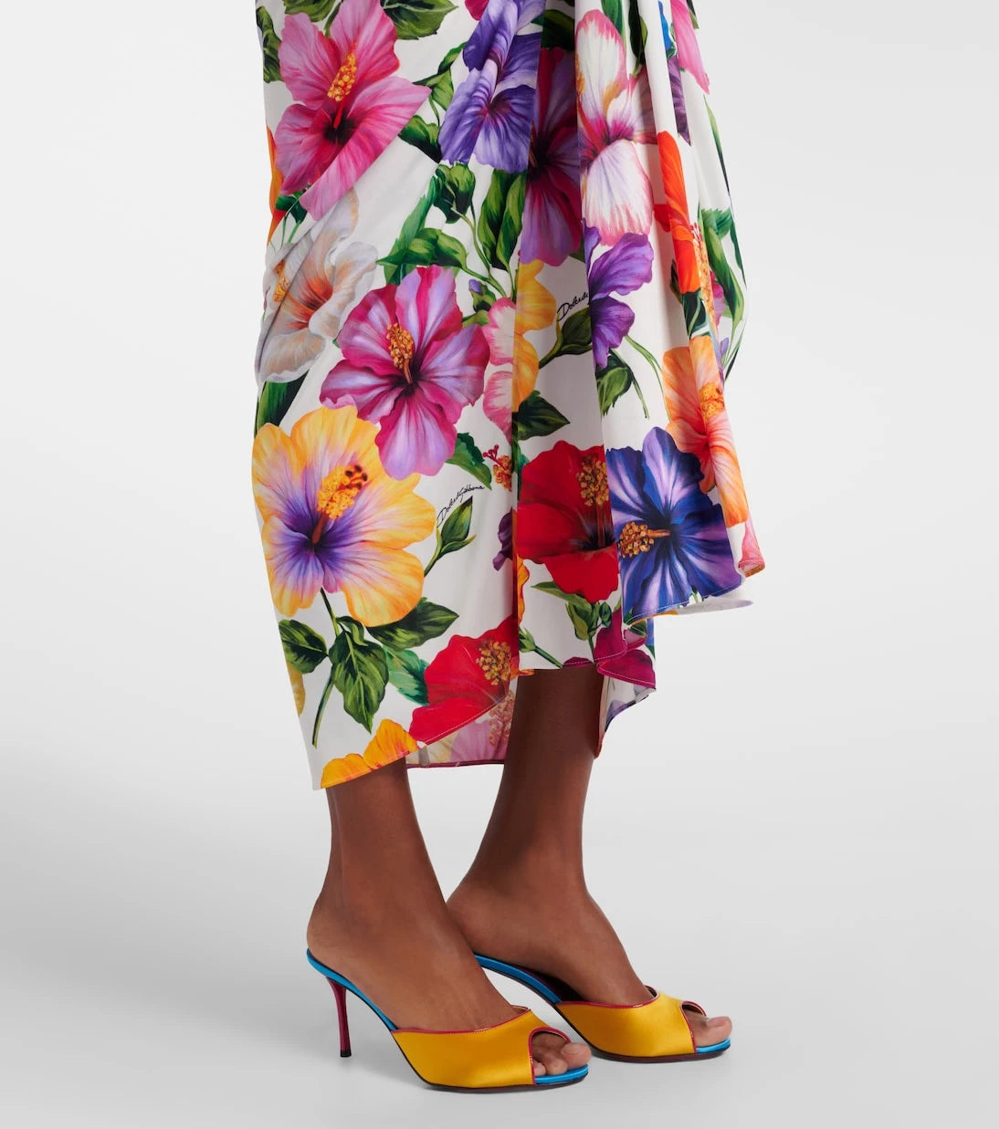 Dolce&Gabbana - Floral draped cutout midi dress