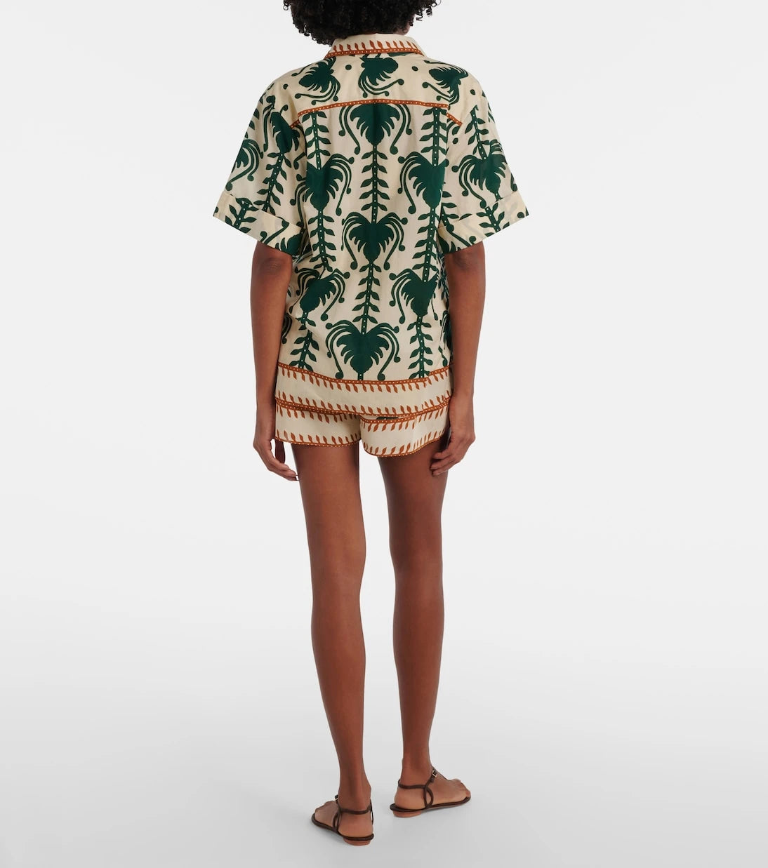 Johanna Ortiz - Printed shirred cotton shorts