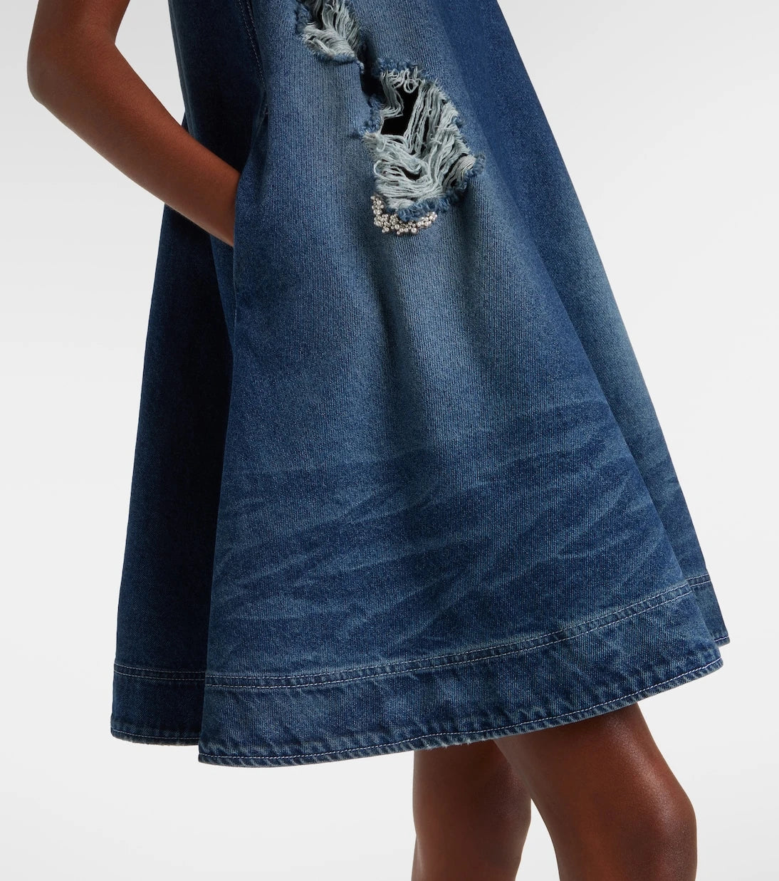 Simone Rocha - Distressed denim minidress