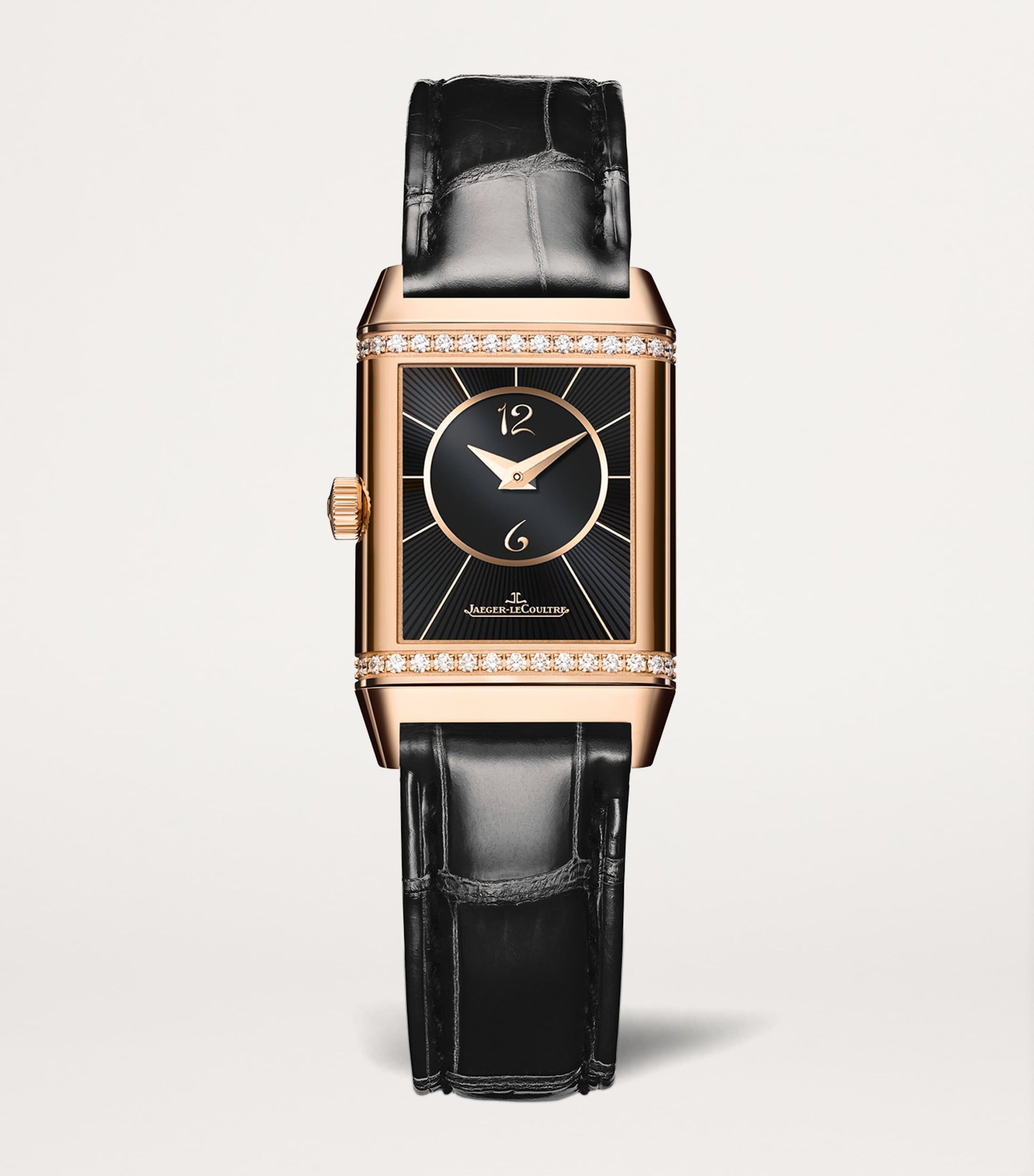 Pink Gold and Diamond Reverso Classic Duetto Watch 34mm